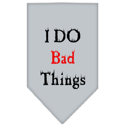 I Do Bad Things Screen Print Bandana Grey Large